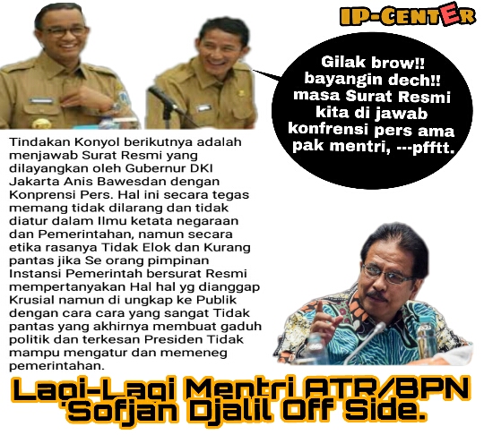 Lagi lagi Mentri ATT/BPN RI Off Side ???