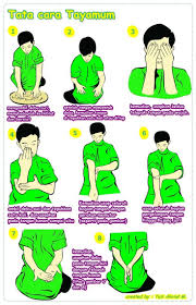 Tayamum : tidak bisa berwudhu dengan air, atau tidak menemukan air