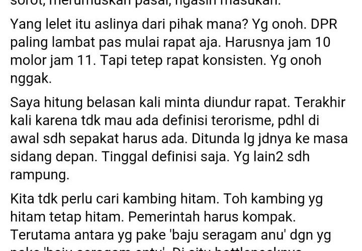 Gerindra: Lambannya Pengesahan UU Anti Terorisme Karena Sikap Pemerintah