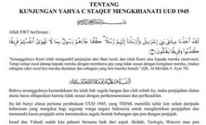 Pernyataan Sikap FPI Tentang Kunjungan Yahya C Staquf Mengkhianati UUD 1945