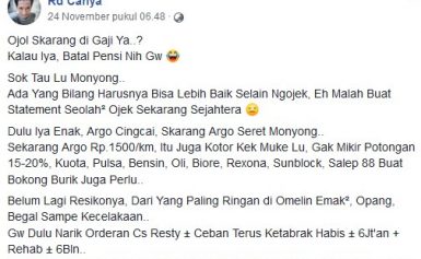 Tim Kampanye Nasional Jokowi Sebut Gaji Tukang Ojek Besar, OJOL: Sok Tau Lu Monyong