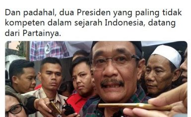 Balas Pernyataan Djarot, Kader Demokrat; “Dua Presiden yang Paling Tidak Kompeten Dalam Sejarah Indonesia, Datang dari Partainya”
