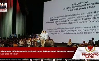 Mengungkap Berbagai Keresahan Pelaku Usaha, Berikut Isi Rekomendasi ALIANSI PENGUSAHA NASIONAL Dukung Prabowo Sandi